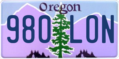 OR license plate 980LON