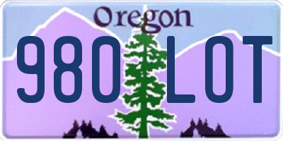 OR license plate 980LOT