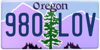 OR license plate 980LOV