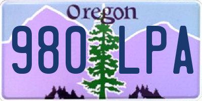 OR license plate 980LPA