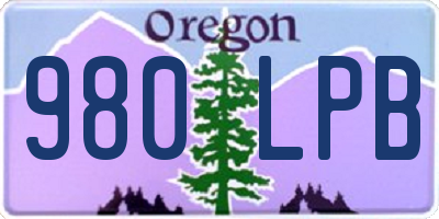 OR license plate 980LPB
