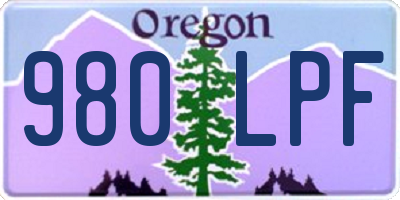 OR license plate 980LPF