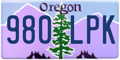 OR license plate 980LPK