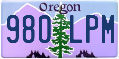 OR license plate 980LPM