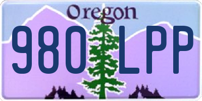 OR license plate 980LPP