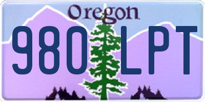 OR license plate 980LPT