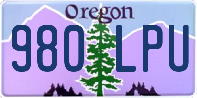 OR license plate 980LPU