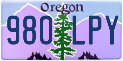 OR license plate 980LPY