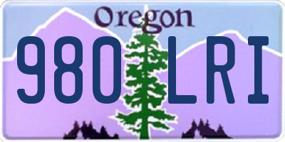 OR license plate 980LRI