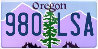 OR license plate 980LSA