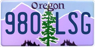 OR license plate 980LSG