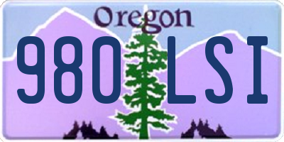 OR license plate 980LSI