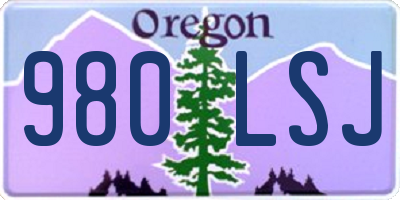 OR license plate 980LSJ