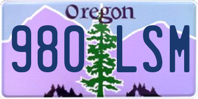 OR license plate 980LSM