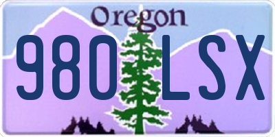 OR license plate 980LSX