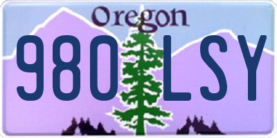 OR license plate 980LSY