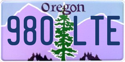 OR license plate 980LTE