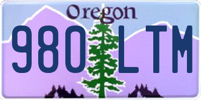 OR license plate 980LTM