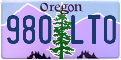 OR license plate 980LTO