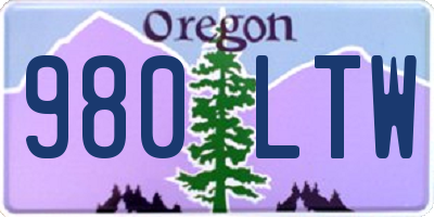 OR license plate 980LTW