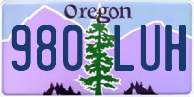 OR license plate 980LUH