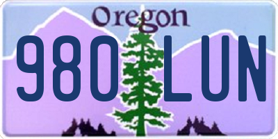 OR license plate 980LUN