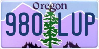 OR license plate 980LUP