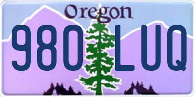 OR license plate 980LUQ