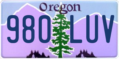 OR license plate 980LUV