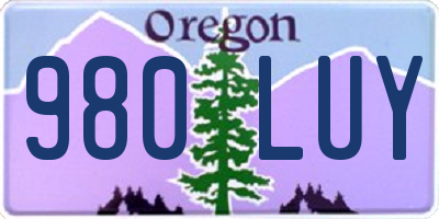 OR license plate 980LUY