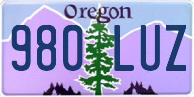 OR license plate 980LUZ