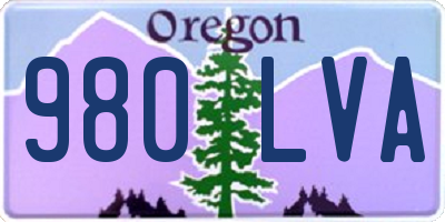 OR license plate 980LVA