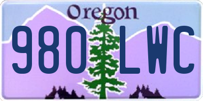 OR license plate 980LWC