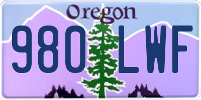 OR license plate 980LWF