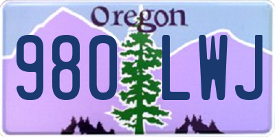 OR license plate 980LWJ