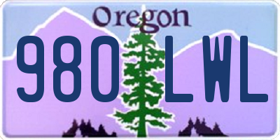 OR license plate 980LWL