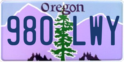 OR license plate 980LWY