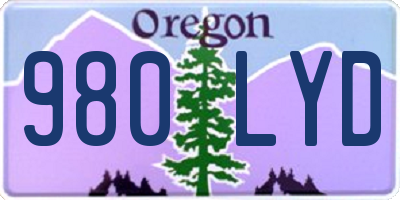 OR license plate 980LYD
