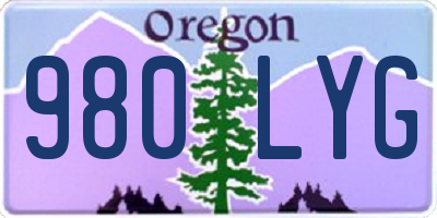 OR license plate 980LYG
