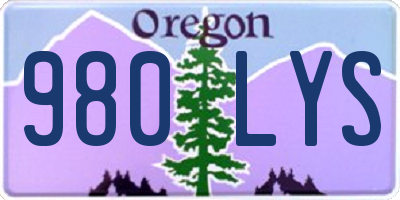 OR license plate 980LYS