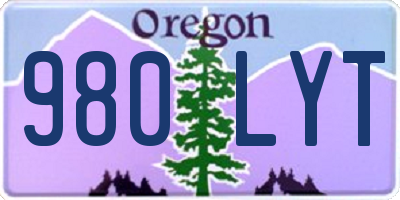 OR license plate 980LYT