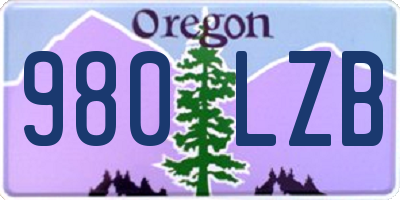 OR license plate 980LZB