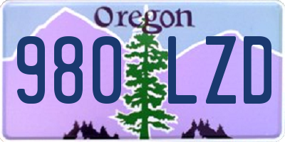 OR license plate 980LZD