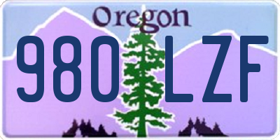 OR license plate 980LZF