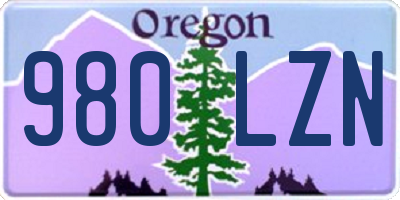 OR license plate 980LZN