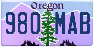 OR license plate 980MAB