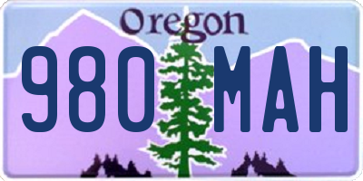 OR license plate 980MAH