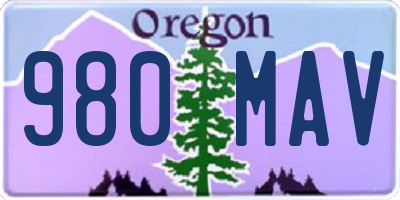 OR license plate 980MAV