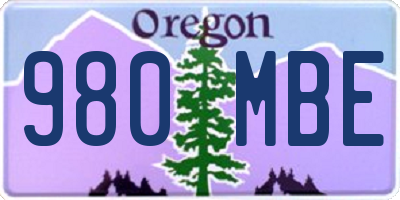 OR license plate 980MBE