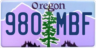 OR license plate 980MBF